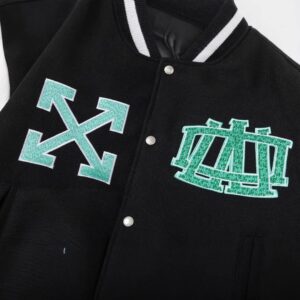 off white nyc varsity jacket black