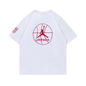 jordan spring 2025 embroidered t shirt (white and black)
