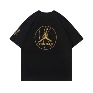 jordan spring 2025 embroidered t shirt (white and black)