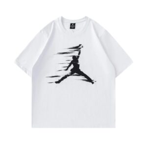 air jordan summer graphic print t shirt (white and black)