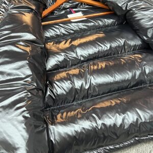 moncler mens detachable hood down jacket, black