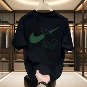 nike 2024 cotton graphic tee+white and black