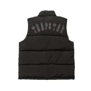 trapstar embroidered puffer vest black