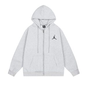 jordan flying plush hoodie (black and grey)