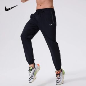 nike 2025 new silk running pants+black and gray