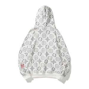 clot x aj embroidered hoodie (white and black)