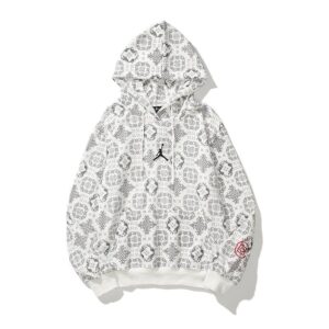 clot x aj embroidered hoodie (white and black)