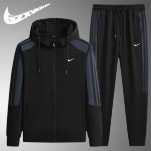 nike men's hooded tracksuit set black