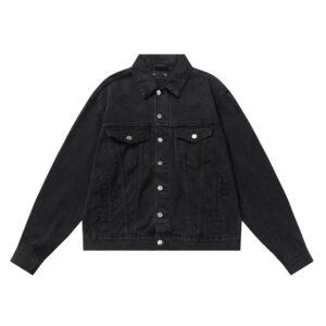 ​balenciaga distressed logo denim jacket (unisex)​