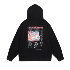 air jordan 2024 fleece hoodie（white and black）