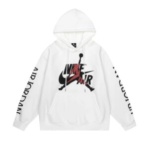air jordan 2024 trend fleece hoodie（white and black）