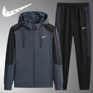 nike men's hooded tracksuit set black