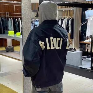 ​balenciaga distressed logo denim jacket (unisex)​