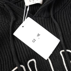 cel embroidered logo knit hoodie
