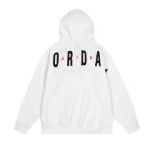 air jordan 2023 fleece hoodie (white and black)