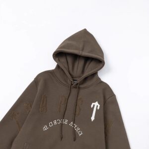 trapstar coffee brown hoodie set