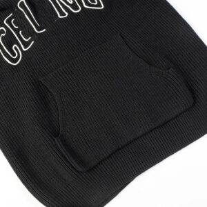 cel embroidered logo knit hoodie