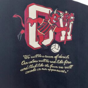 off white embroidered baseball jacket black