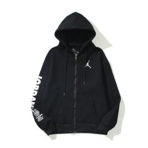 air jordan zipper fleece hoodie（gray and black）