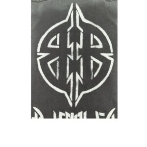 paris b logo print denim jacket