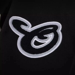 off white varsity jacket black