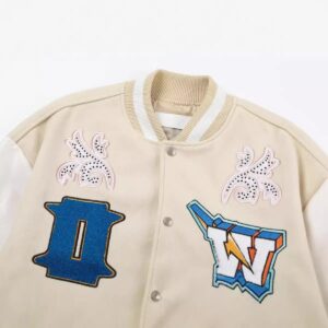 off white beige varsity jacket