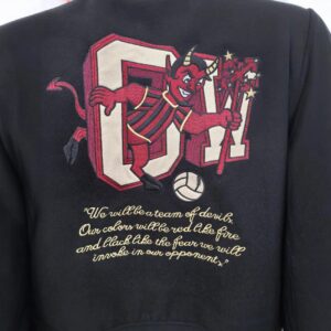 off white embroidered baseball jacket black