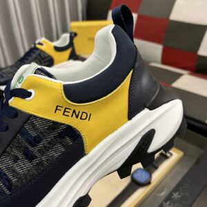 fendi classic sneakers navy blue yellow