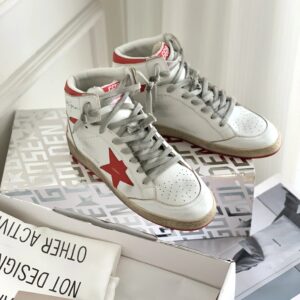 golden goose sky star high top sneakers red