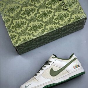 gucci x nike dunk low white green