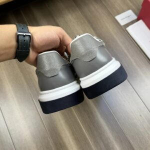 ferragamo trendy napa leather canvas sneakers gray