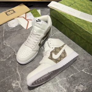 nike x air gucci premium sneakers white