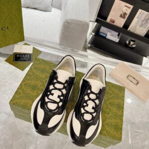 gucci run sneakers black white