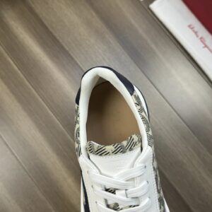 ferragamo trendy napa leather canvas sneakers white