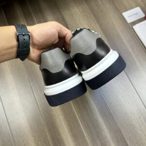 ferragamo trendy napa leather canvas sneakers black