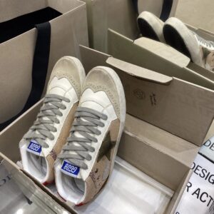 golden goose sky star high tops sneakers red brown