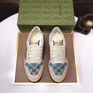 gucci distressed screener sneaker blue