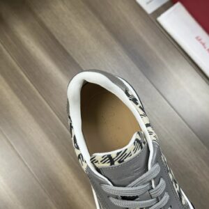 ferragamo trendy napa leather canvas sneakers gray