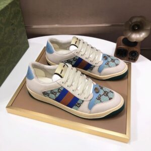 gucci distressed screener sneaker blue
