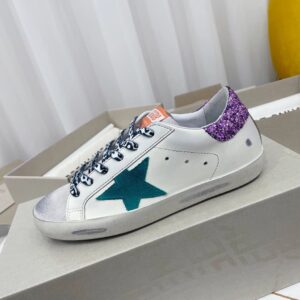 golden goose sstar sneakers purple green