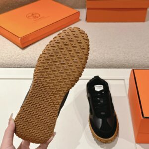 hermes jet suede sneakers black