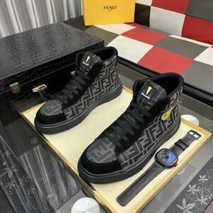 fendi luxury high top sneakers black