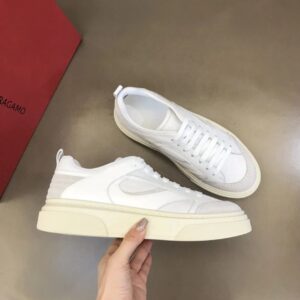 ferragamo multi material casual sneakers white