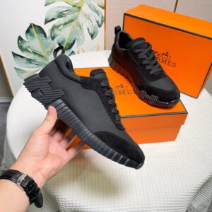 hermes bouncing casual sneakers black