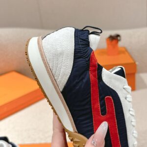 hermes jet suede sneakers black red