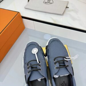 hermes loop leather sneakers navy