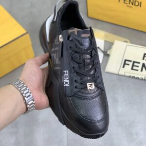 fendi flow casual sneakers cowhide black