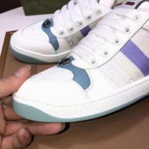 gucci distressed screener sneaker white blue