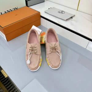hermes loop leather sneakers pink