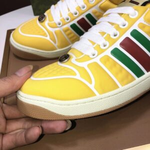 gucci distressed screener sneaker yellow